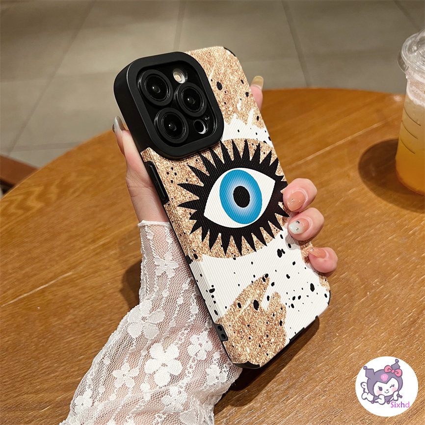IPHONE Fashion Kreatif Mata Biru Kompatibel Untuk Iphone14 13 12 11 Pro Max SE 2020 X Xr Xs Max8 7 Plus Perlindungan Shockproof Phone Case Soft Silicon Cover XJJJJ