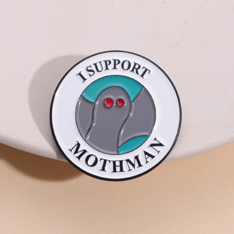 I Mendukung Mothman Enamel Pin Bros DIY Ransel Lencana Kerah Lapel Pin Hadiah Perhiasan Kartun Bros Aksesoris