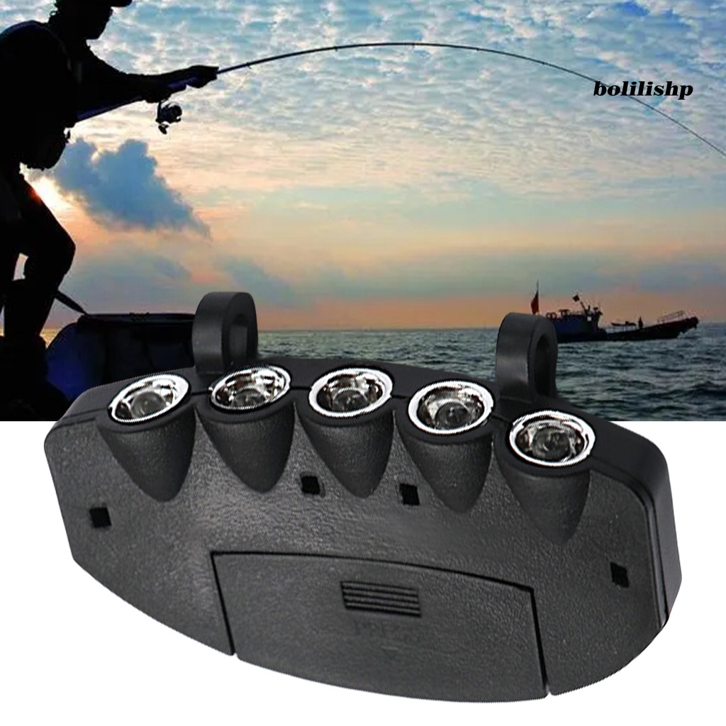 Bo-fishing Headlight Clip Type Hands-free Shockproof Hemat Energi Pemasangan Mudah Super Terang 5lampu Topi Pancing LED Kerja Headlamp Senter Kepala Untuk Camping