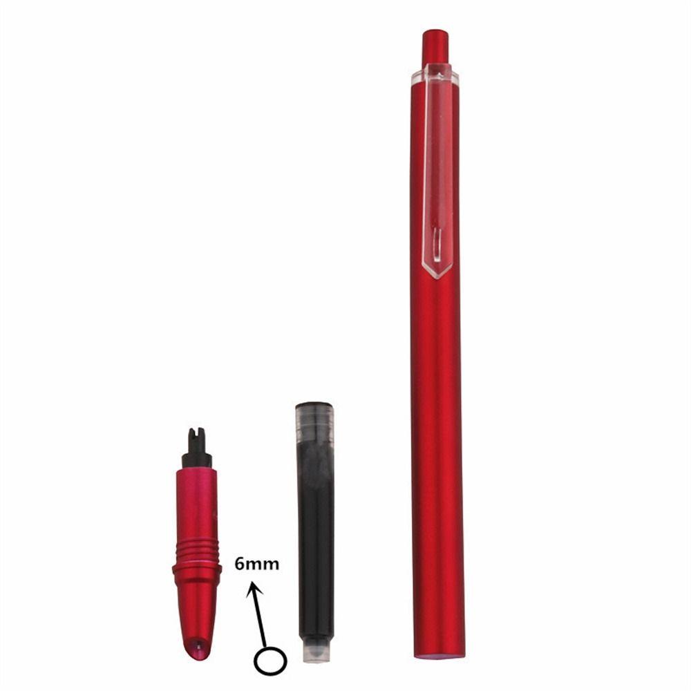 Lanfy Fountain Pen Kantor Perlengkapan Sekolah Logam 0.38mm Alat Tulis Siswa Ditarik Fountain Pen