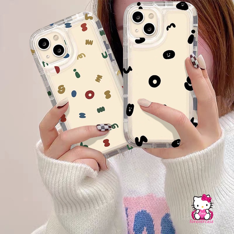 Case Ekspresi Alfabet Warna-Warni Untuk Oppo A57 A17K A96 A77 A77s A95 A17 A16 A7 A5s A15 A31 A3s A1K A76 A12 A54 A74 A16s A55 A16K A12E A52 A92 A5 A9 A53 Reno 4F 5kas Airbag Lembut
