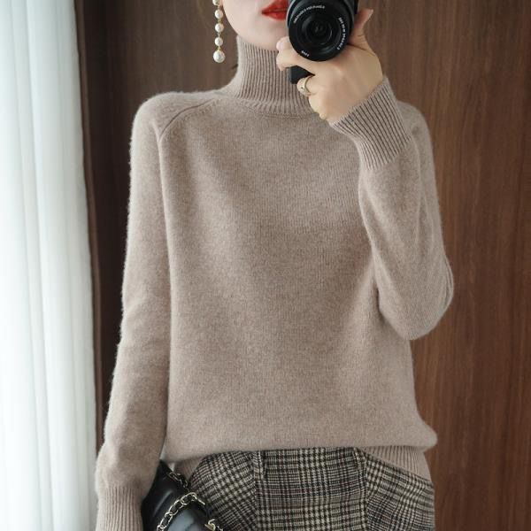 IMPORT STELLA WOMAN WINTER AUTUMN TURTLENECK KNIT TOP HIGH NECK WOOL BLEND BAJU RAJUT WANITA LEHER TINGGI MUSIM DINGIN