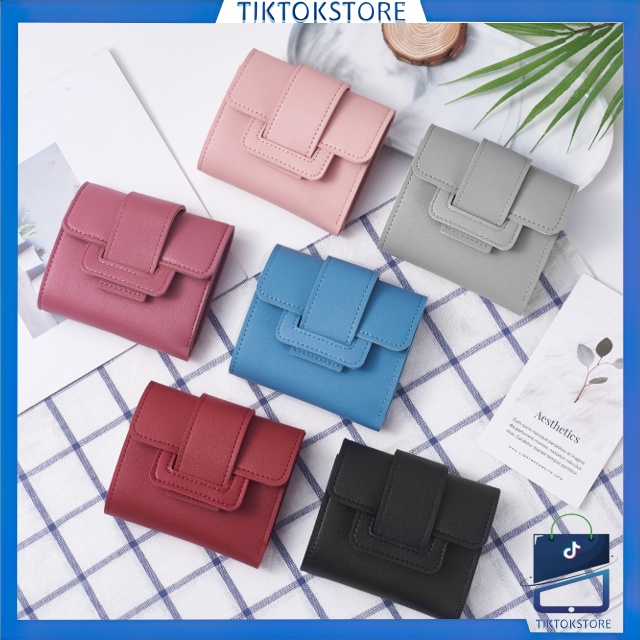 TIKTOK - D6147 Dompet Lipat Mini Wanita / Dompet Kekinian Wanita / Dompet Lipat Simple / Dompet Simple / Dompet Import / Dompet Mini