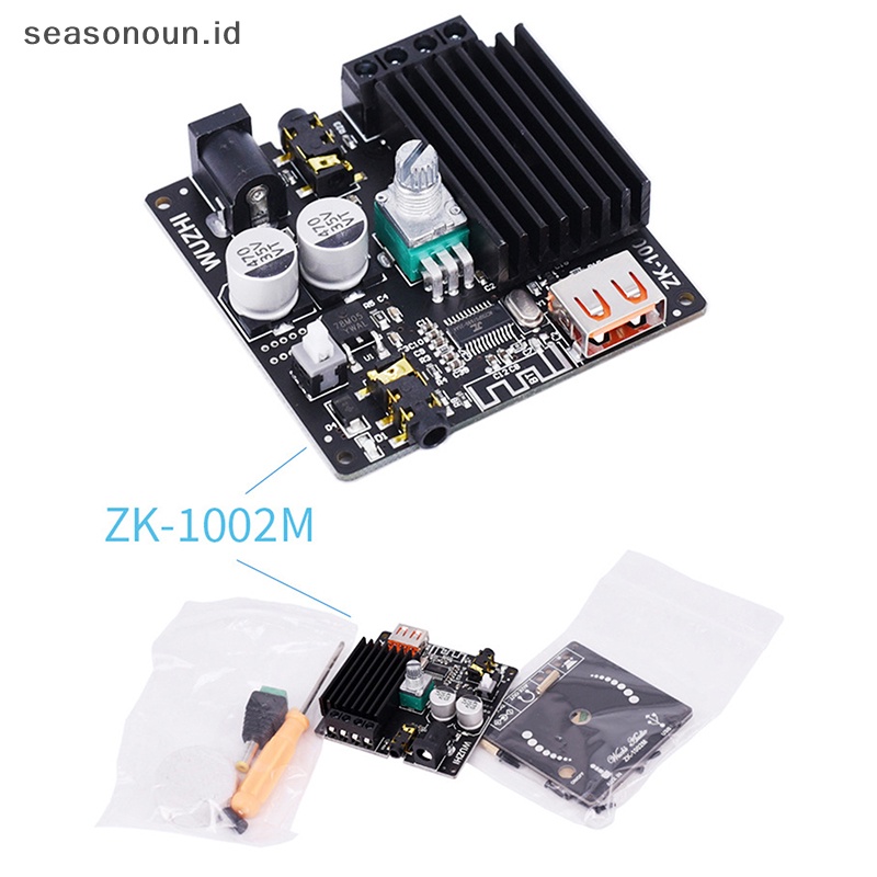 Seasonoun ZK-1002M 100W+100W Bluetooth 5.0 Power Audio Amplifier Board Stereo Amplificador.