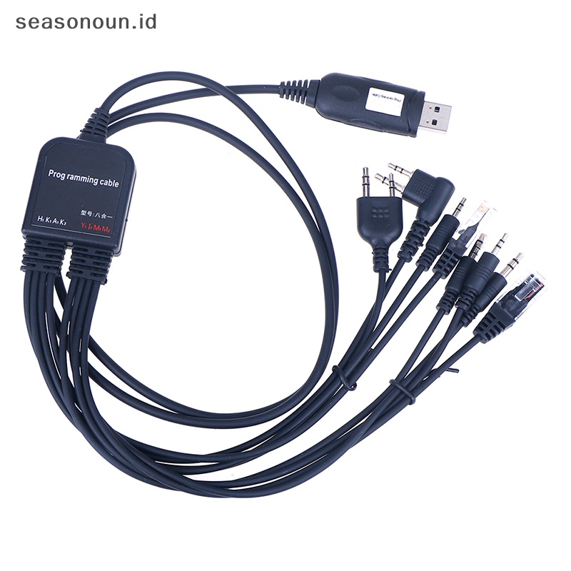 Seasonoun Kabel Program usb Komputer 8in1 Untuk radio Mobil walkie talkie Praktis.