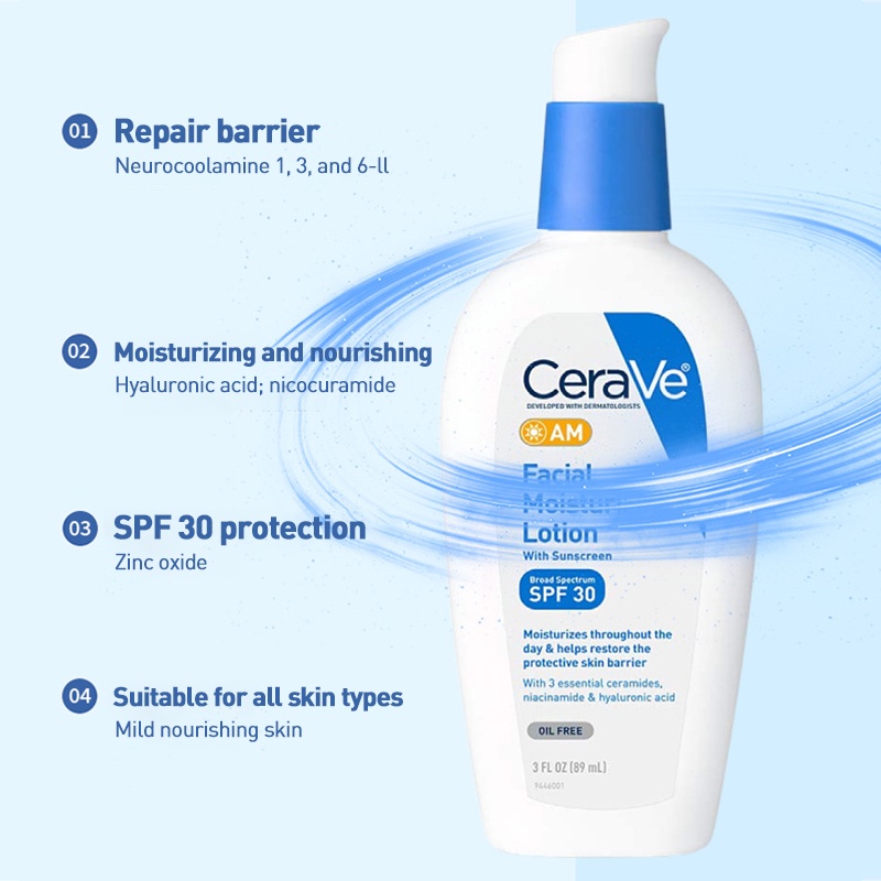 Cerave PM/ AM Facial Moisturizing Lotion Krim Wajah Pagi Malam 89ml