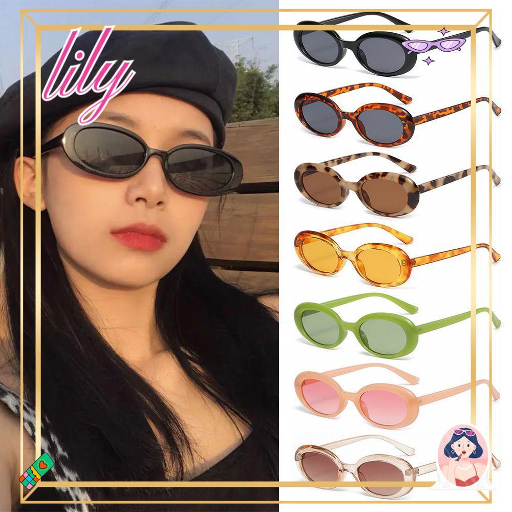 LILY Retro Oval Kacamata Fashion Streetwear UV400 Eyewear Small Frame