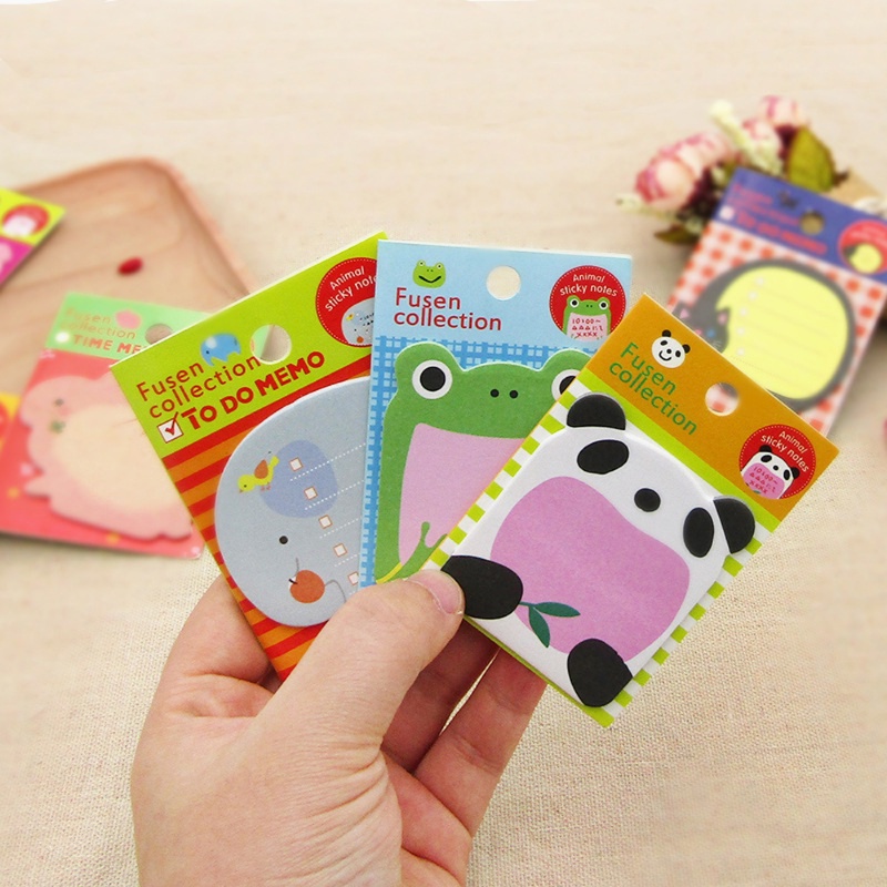 [Grosir] Ins Wind Tearable N Times Sticker Buku Catatan Pola Kartun Hewan Lucu Sticky Note Portable Sticky Memo Stickers Universal Belajar Kantor Notice Note Sticker