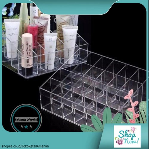 Kotak / Rak Parfume Acrylic - Tempat Lipstik - Storage 24 Slot 123456-NH