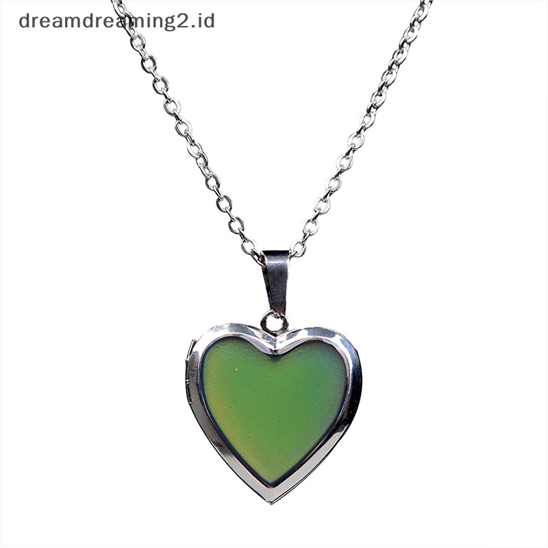 (drea) Mood Necklaces Heart Pendant Necklace Kontrol Suhu Kalung Berubah Warna//