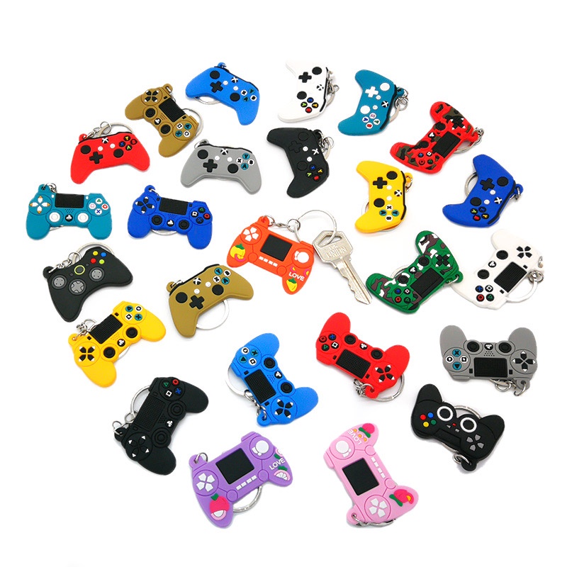 1 Pcs PVC Gaya Baru Mesin Game Gantungan Kunci Keyring Lucu Gamepad Joystick Gantungan Kunci Gantungan Kunci Tas Mobil Gantung Cocok Pria Cowok keys