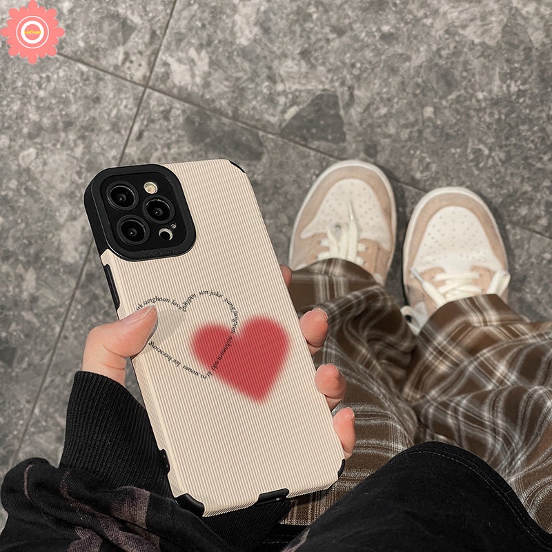 IPHONE Ins Cute Pink Love Heart Phone Case Kompatibel Untuk Iphone11 14 13 12 Pro Max7 8 Plus X XS Max XR Shockproof Leather Cover Pelindung Tpu Soft Cover