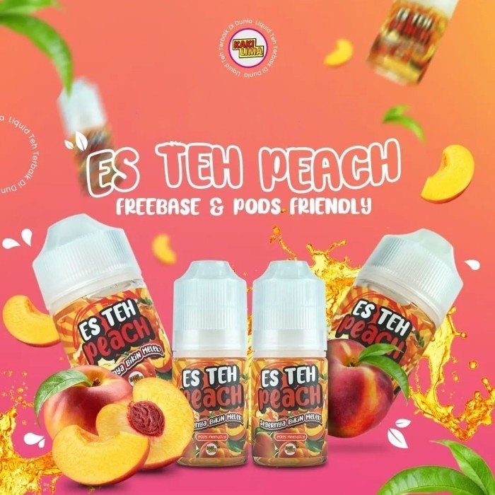 Kaki Lima Es Teh Peach Pods Friendly 30ML 100% Original