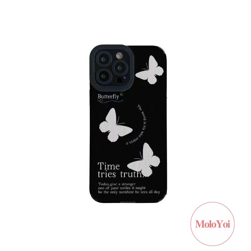 Casing Tekstur Kulit Mewah Kompatibel Untuk IPhone XR XS X Max 11 Pro Max 7Plus 11 12 13 14 Pro Max8 7 Plus Shockproof Soft Tpu Retro Fantasy Butterfly Phone Cover