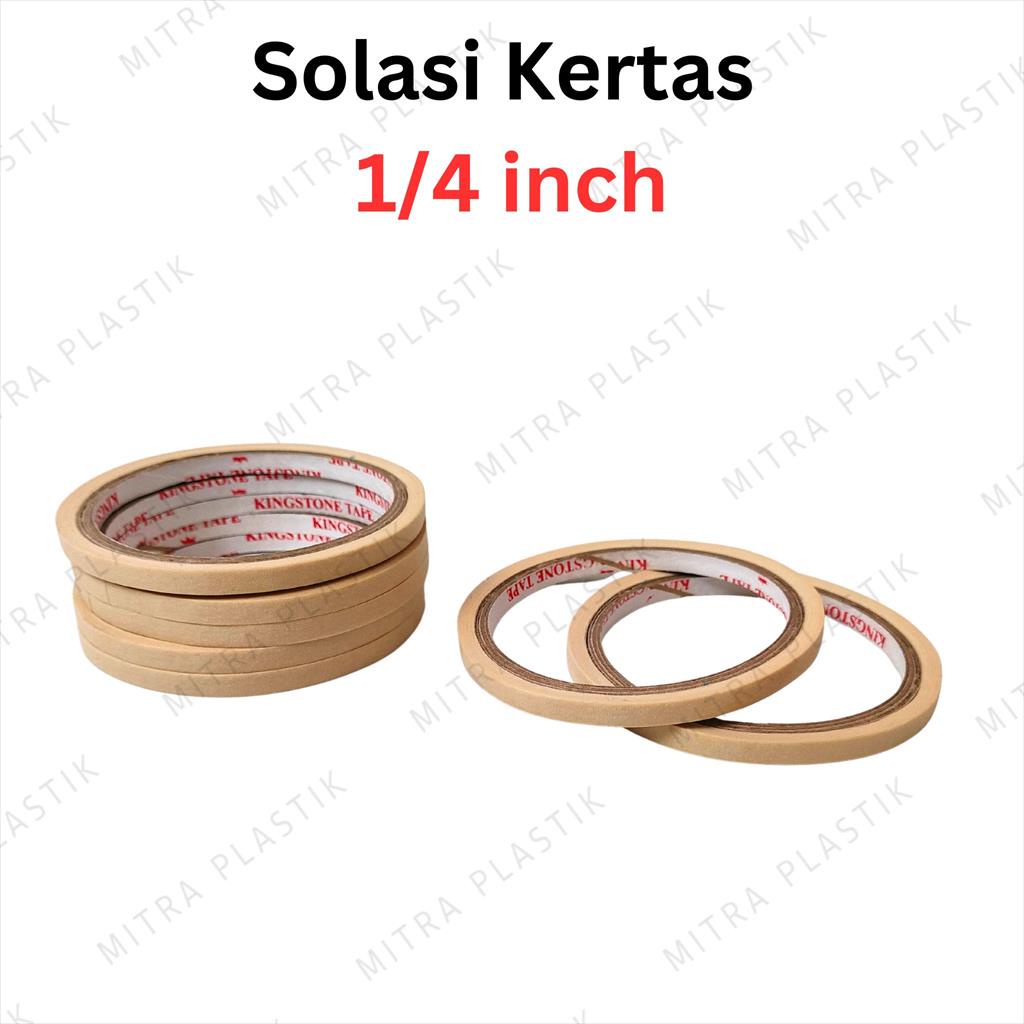 

Masking Tape 1/4 inch Lakban Solasi Solatip Kertas 6 mm 20 yard