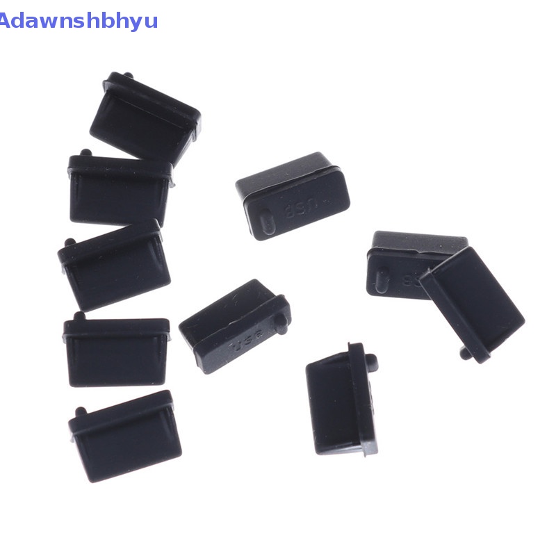 Adhyu 10pcs Karet Hitam A Type Female USB Anti Debu Pelindung Colokan Stopper Cover ID