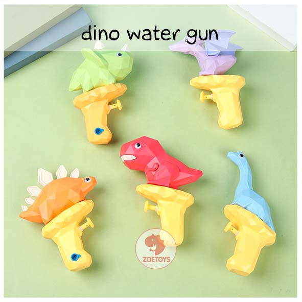 Zoetoys Dino Water Gun | Mainan Mandi Anak Tembakan Tembak Karakter Dinosaurus Outdoor Beach Garden Toy Pistol Air