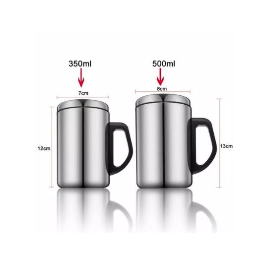 [DGB] GELAS MUG THERMOS STAINLESS STEEL 500ML 500 ML 0.5L 0,5L 0.5 0,5 L BAJA TAHAN KARAT PANAS GAGANG SERBAGUNA MULTIFUNGSI