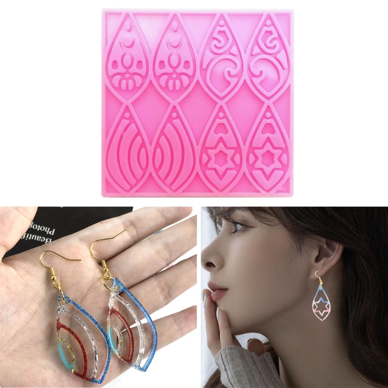 Siy Cetakan Anting Resin Dengan Lubang Gantung Membuat Perhiasan DIY Gantungan Kunci Pesona Cetakan