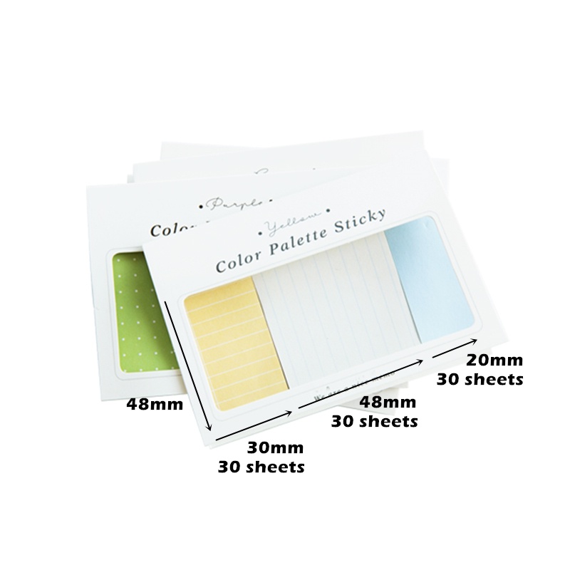 [Gongjin] 90 Lembar COLOR PALETTE Sticky Note / Memo Pembatas Buku Catatan Memopad Warna Lucu Estetik Aesthetic Anotasi