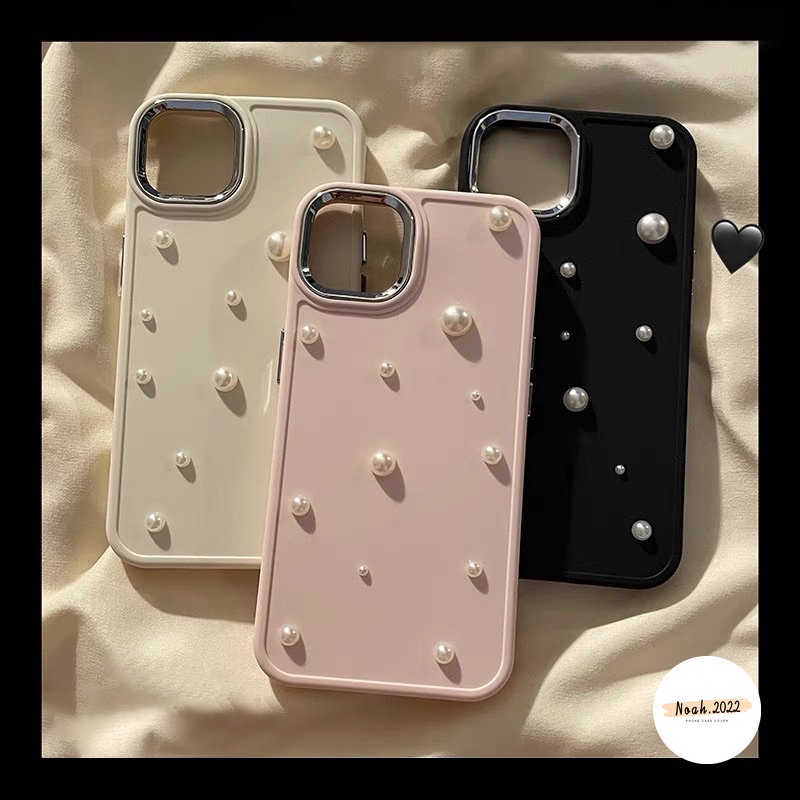 3d Pearl Electroplate Romantic Starry Sky Case Kompatibel Untuk IPhone 7Plus 8Plus XR 11 Pro MAX 14 13 12 Pro Max7 8 Plus X XS MAX Mewah Simple Plating Shockproof Soft TPU Case