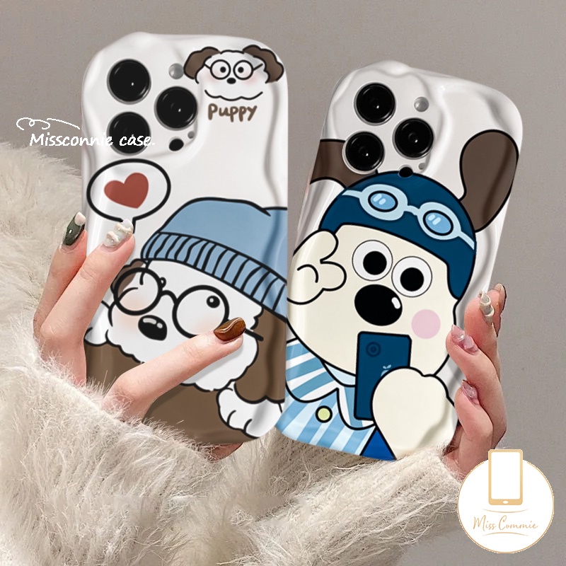 Puppy Lucu Imut Kartun Gromit Anjing Pasangan Case Untuk Realme C55 C15 C25s C25Y C33 C53 C21Y C21 C20 C17 C35 C25 5s 9i 5 7i 5i 6i C3 C30 C31 C11 C20A C12 3D Wavy Curved Edge Soft Case