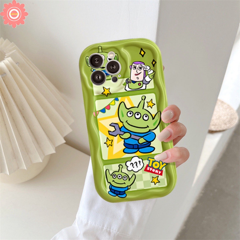 Casing Manyo Beruang Strawberry Untuk Redmi Note12 11 10 10s 8 9 11s 10Pro Max Plus POCO M3 Redmi 10A 10C 10 A2 9 9A 9T A1 9C NFC Kartun Toy Story Alien 3D Wavy Curved Edge Lovely Case