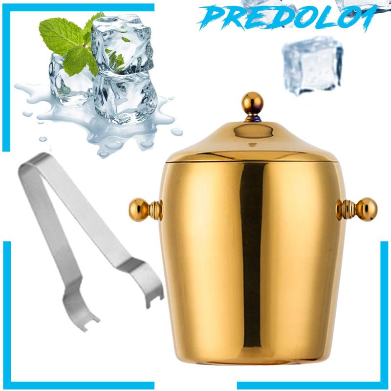 [Predolo1] Ice Bucket Drink Tub Insulated Dengan Tutup Bak Minuman Bahan Metal Untuk BBQ Bar Pesta