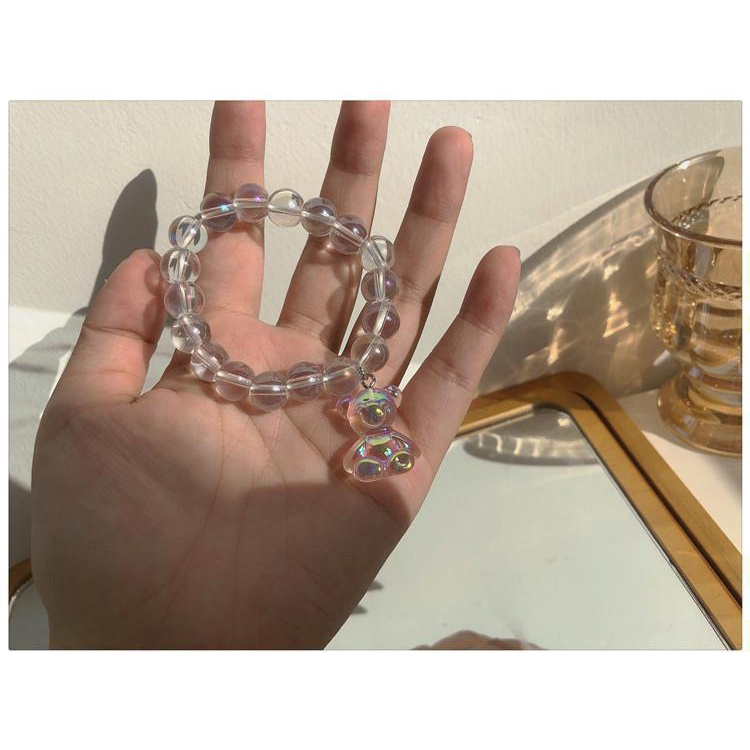 Gelang Manik Bulat Symphony Versi Korea Lucu Lembut Gadis Beruang Menyenangkan Mahasiswa Gummy Bead Rantai Pacar Pasangan Gelang Tali Rambut