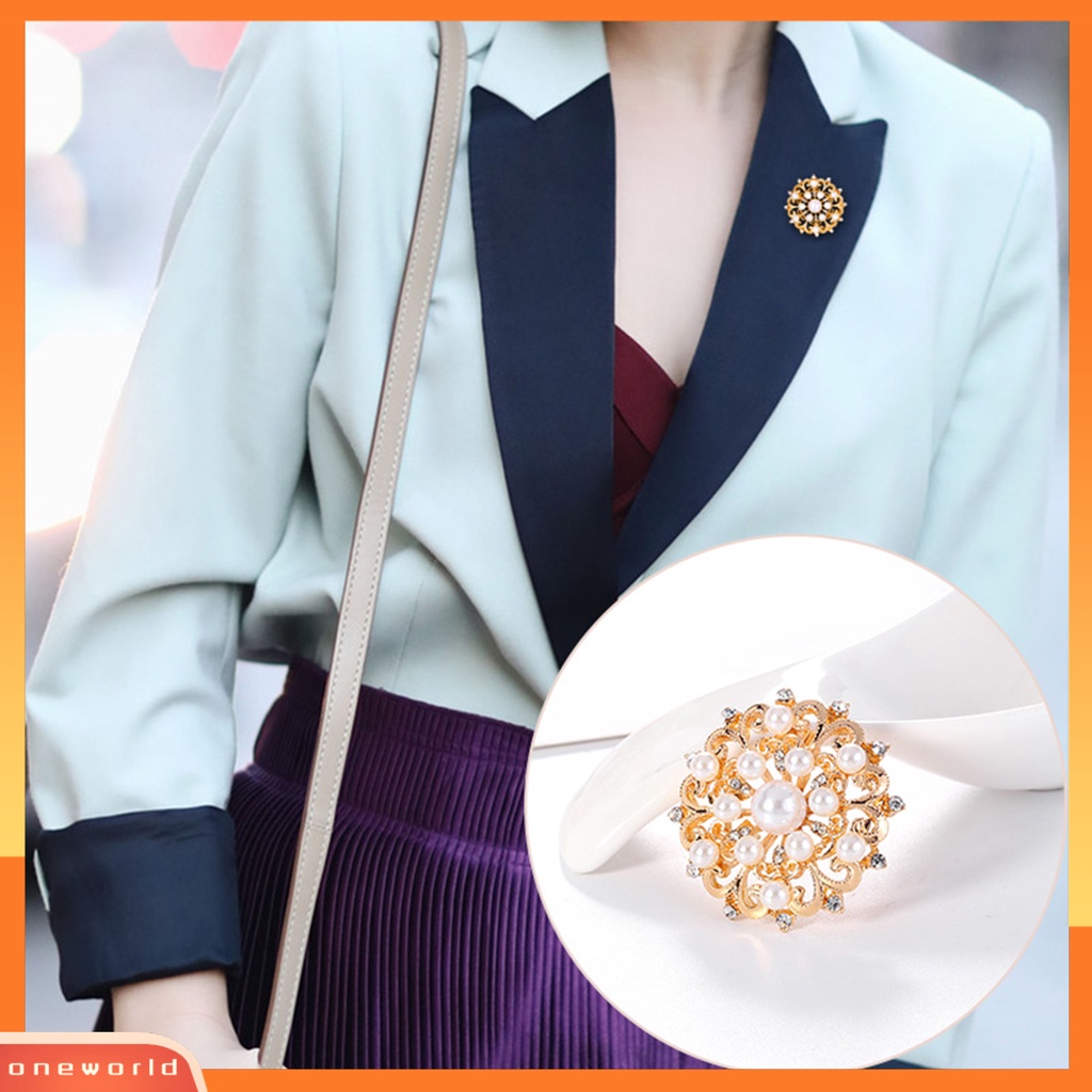 [ONE] Wanita Bros Fashion Mudah Cocok Mutiara Imitasi Dekorasi Butik Garment Pernikahan Bros Pin Untuk Pesta