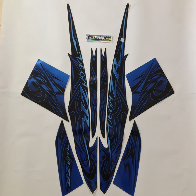 striping Vega ZR 2010 hitam biru sticker stiker vega body motor standar berkualitas stiker vega zr 2