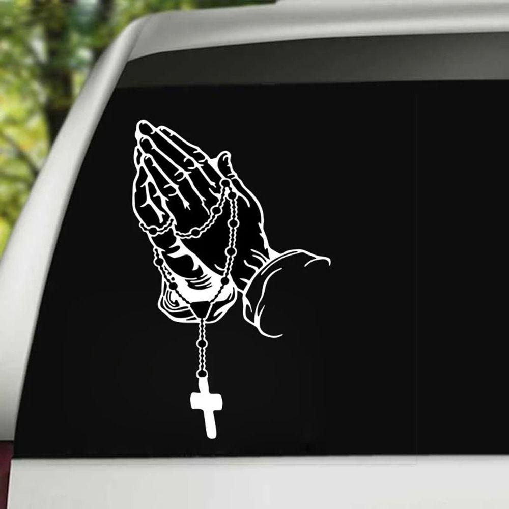 Populer 5PCS Stiker Mobil Motor Auto Styling Christ Prayer Gesture Decal Dekorasi