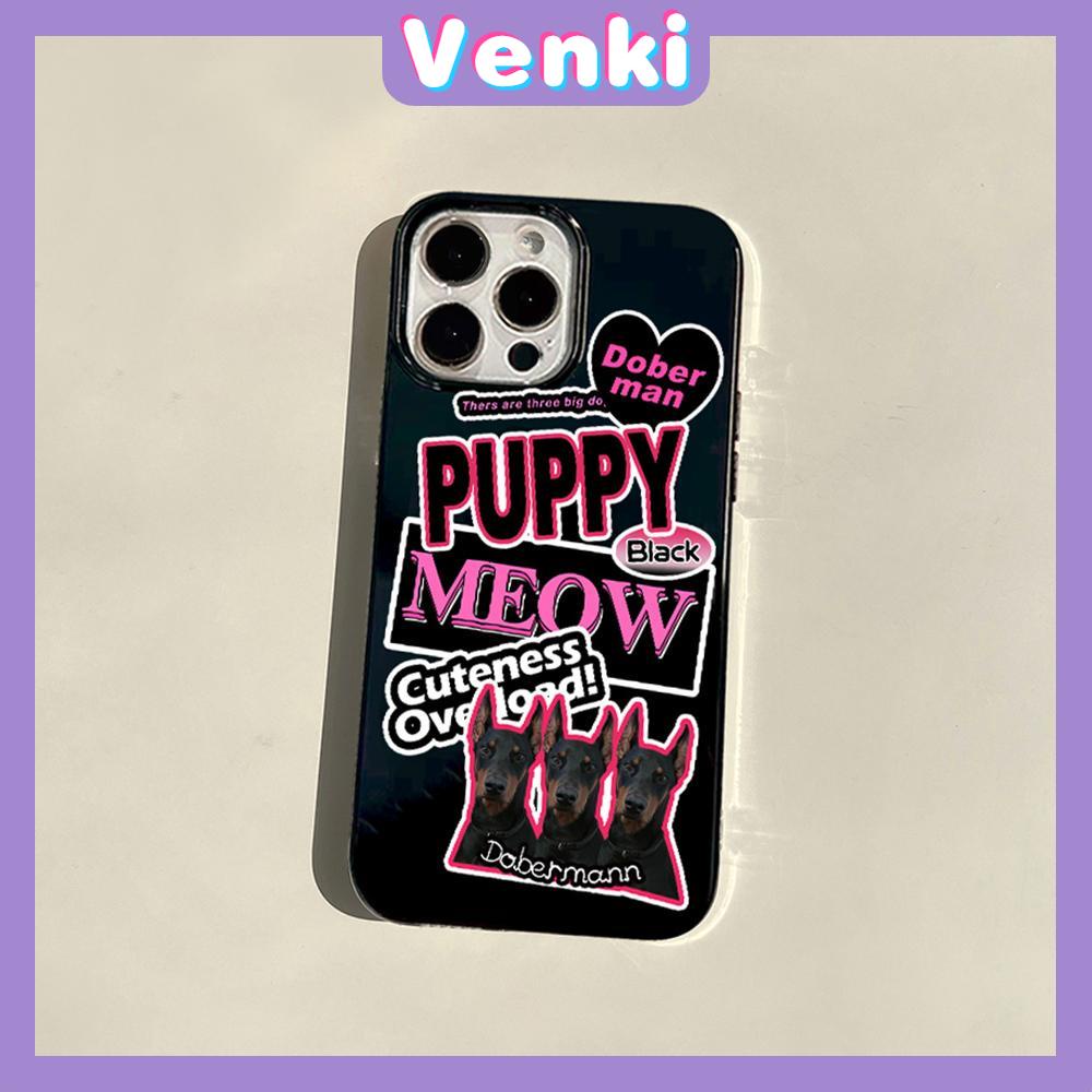 VENKI - Untuk iPhone 11 iPhone Case Hitam Glossy TPU Soft Case Shockproof Perlindungan Kamera Alfabet Bahasa Inggris Sederhana Kompatibel dengan iPhone 14 13 Pro max 12 Pro Max xr xs max 7 8Plus