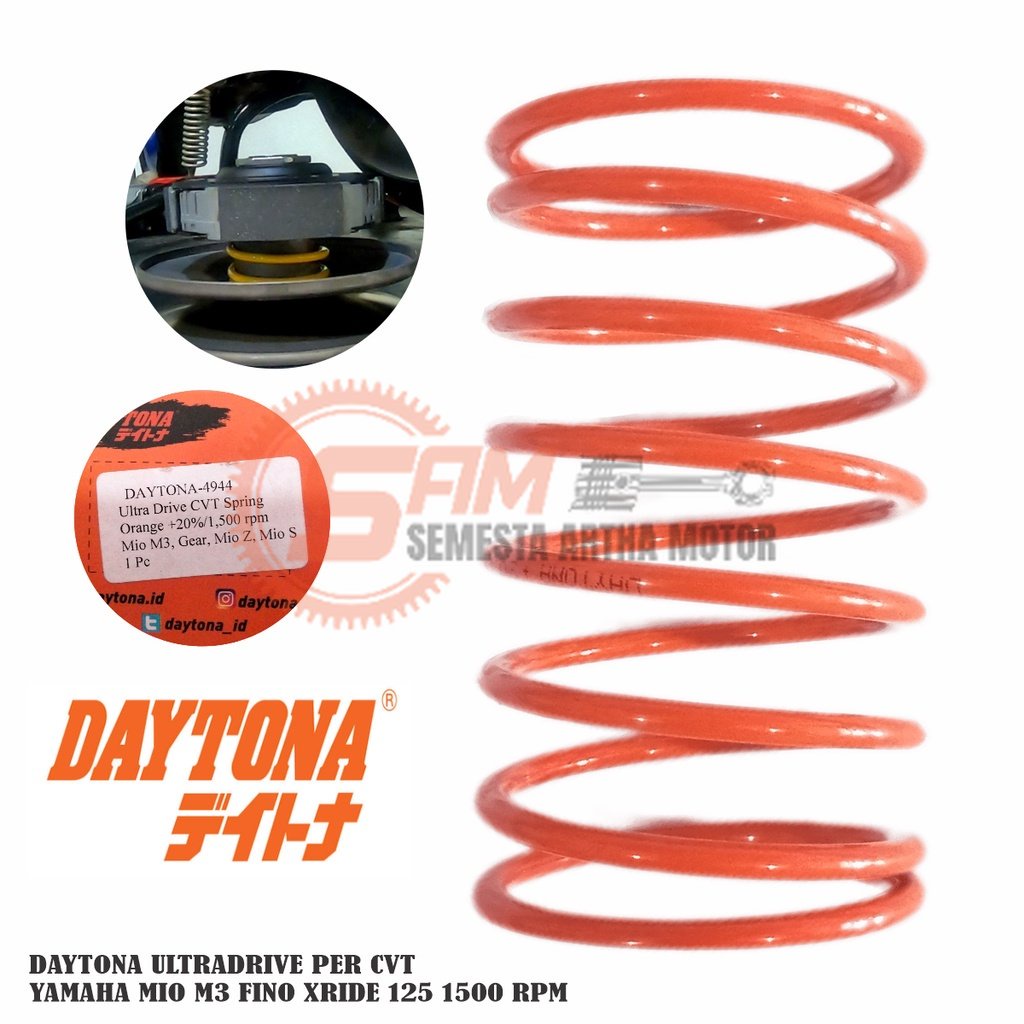 Per CVT Daytona Yamaha Mio M3 Soul GT Fino 125 1500Rpm Clutch Spring Racing Motor Matic