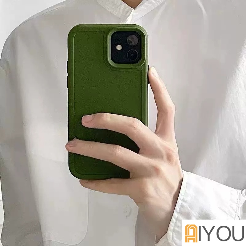 IPHONE Casing Ponsel Silikon Cair Musim Panas Hijau Matte Frosted Kompatibel Untuk Iphone14 13 12 11 Pro Max X XR 8 7 Plus Halus Ultra Hybrid Lembut TPU Back Cover