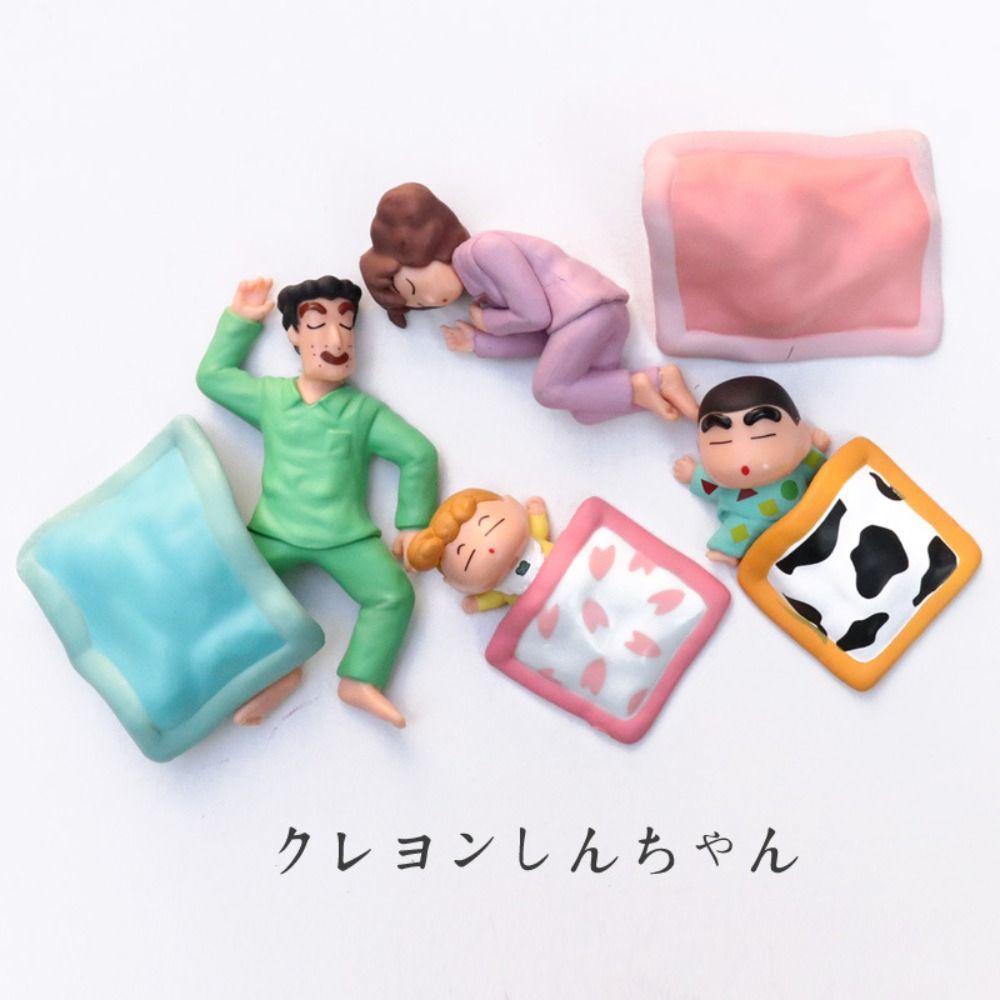 Lanfy Crayon Shin-Chan Angka Mini Lucu Crayon Shinchan Hiasan Mobil Tokoh Anime Dekorasi Kue Crayon Model Mainan