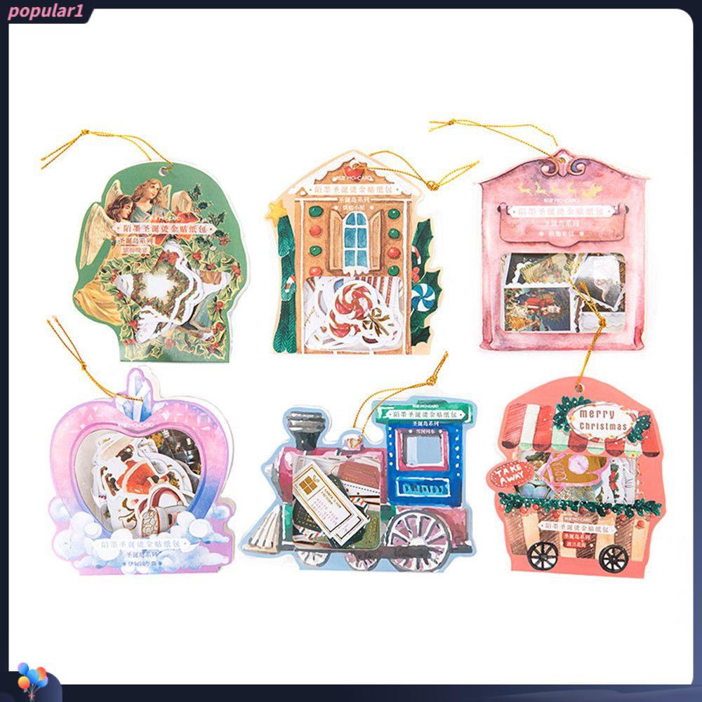 Populer 40pcs/lot Stiker Hias Natal Diary Decor Memo Pads Perekat Jurnal Scrapbooking
