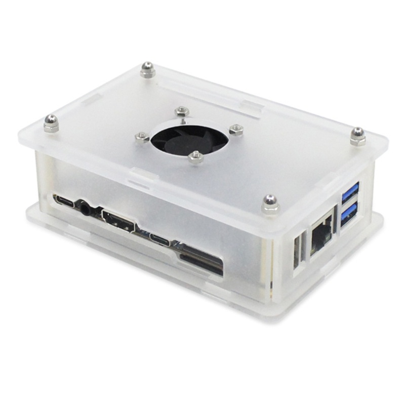 Cre Kotak Kandang Akrilik Dengan Kipas Pendingin Untuk Orange Pi5 5B Papan Pengembangan Case Heatsink Fan Cooling Radiators