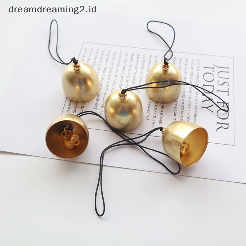 (drea) Diy Kuningan Mini Bell Natal Metal Bell Dekorasi Liontin Kuningan Door Bell Diy Craft Wind Chime Brass Bell Dekorasi Aksesoris/