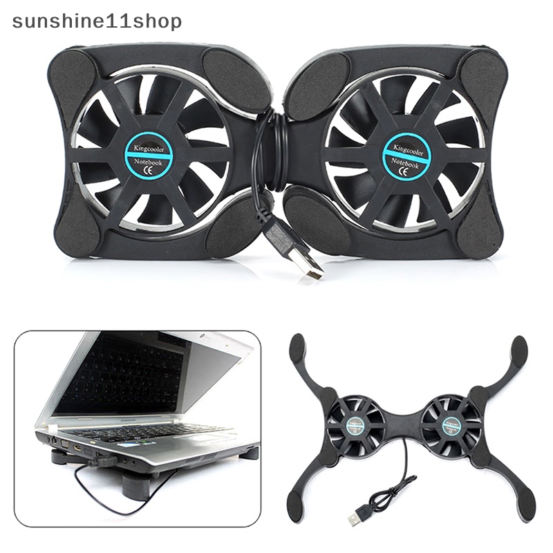 Sho 1pcs USB Port Mini Octopus Kipas Notebook Cooler Pendingin Berdiri Dengan Dual Turbo Fan N