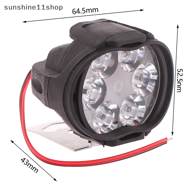 Sho Putih Super Terang 6led Working Front Light 1200LM Skuter Lampu Kabut Motor 1/2PCS Lampu Sorot Mobil Motor N