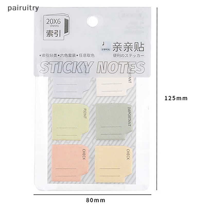 Prt 120Sheets/Set Enam Warna Setelan Sticky Index Note Post Stiker Bookmark To Do List Sekolah Kreatif Alat Tulis Kantor Pesan Note PRT