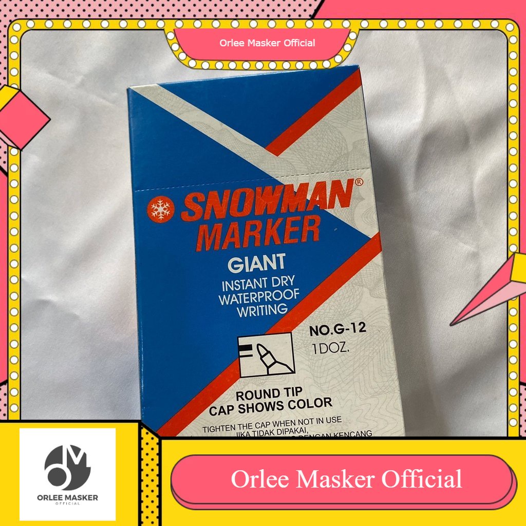 SPIDOL SNOWMAN MARKER  BESAR GIANT WATERPROOF 1 PCS PERMANEN HITAM