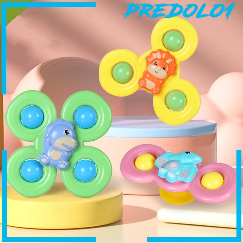 [Predolo1] 3x Suction Cup Rotatingr Toys Playset Untuk Keterampilan Motorik Halus Mainan Eaducational