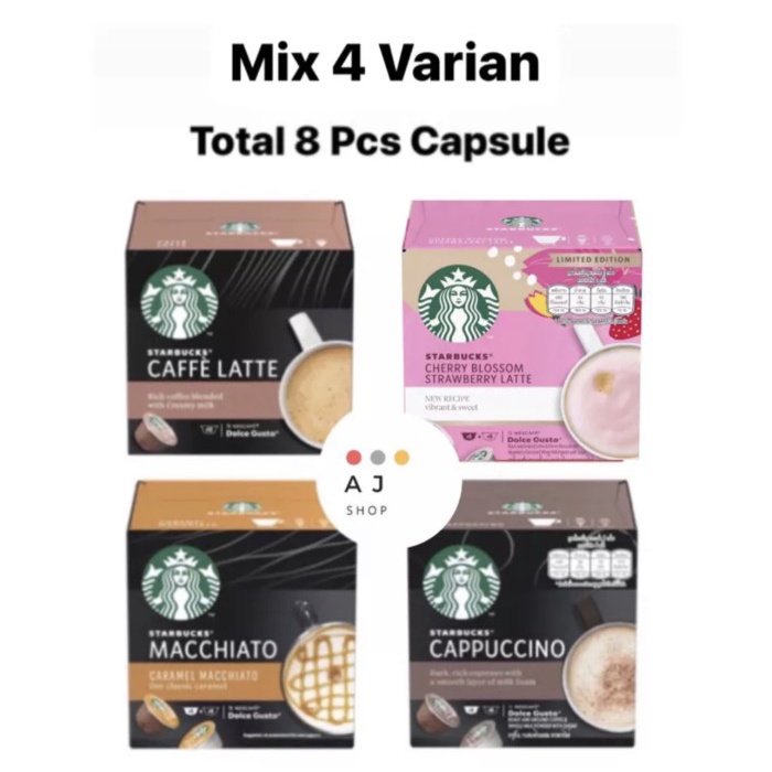 

N.E.W Nescafe Dolce Gusto NDG Starbucks Coffee Capsule - Mix 4 Varian