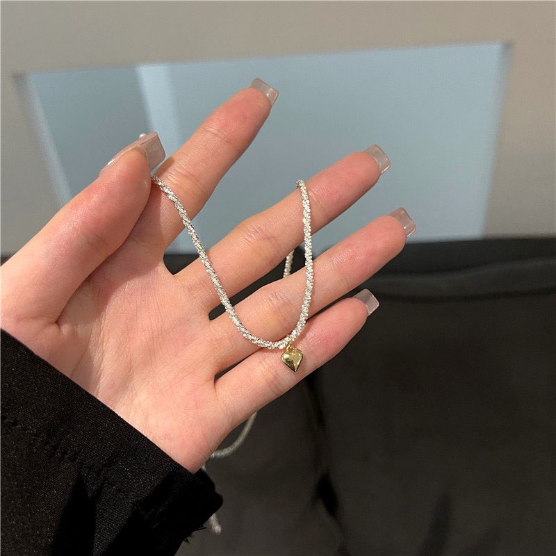 Kalung Geometris Hati Paduan Baru Wanita