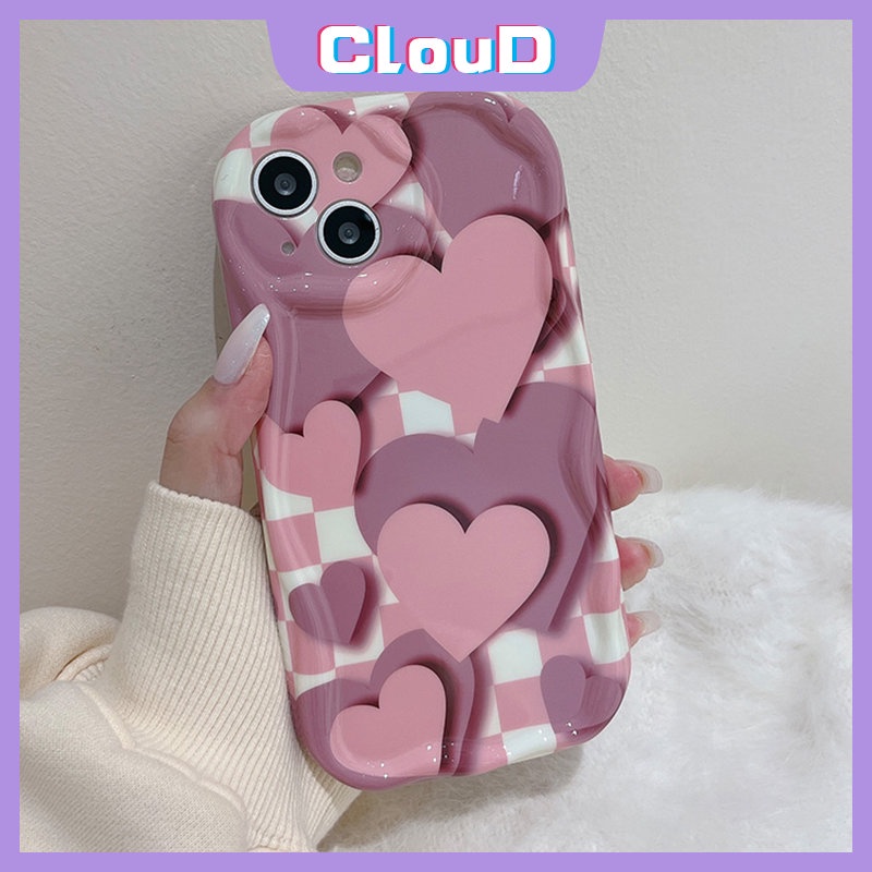 Casing Ponsel Kisi Untuk Redmi9 9T A1 10A 10C 10 9A A2 9C NFC Redmi Note12 9 10 11 8 11s 10S 10Pro Max POCO M3 3D Wavy Curved Edge Glossy Love Heart Shockproof Tpu Soft Cover