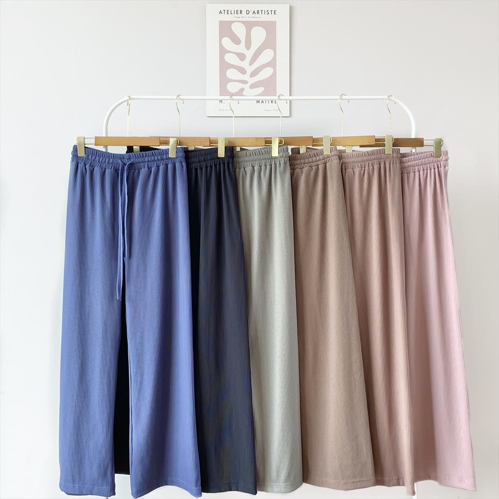 Hijaberdua Celana Kulot Knit Wanita Celana Panjang Highwaist Pants