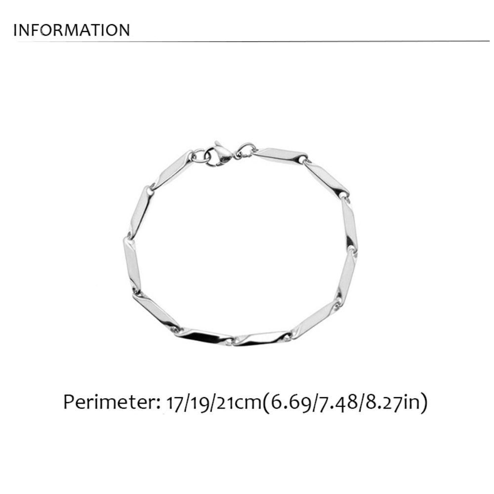 Mxbeauty Pria Gelang Hadiah Pasangan Stainless Steel Hip-hop Klasik Sederhana Geometris Bangle