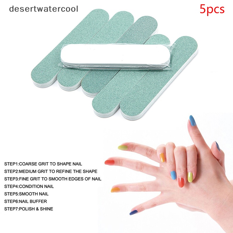 Deid 5pcs Buffer Block Mini Sanding Sponge Nail File Buffing Untuk UV Gel Nail Polisher Martijn